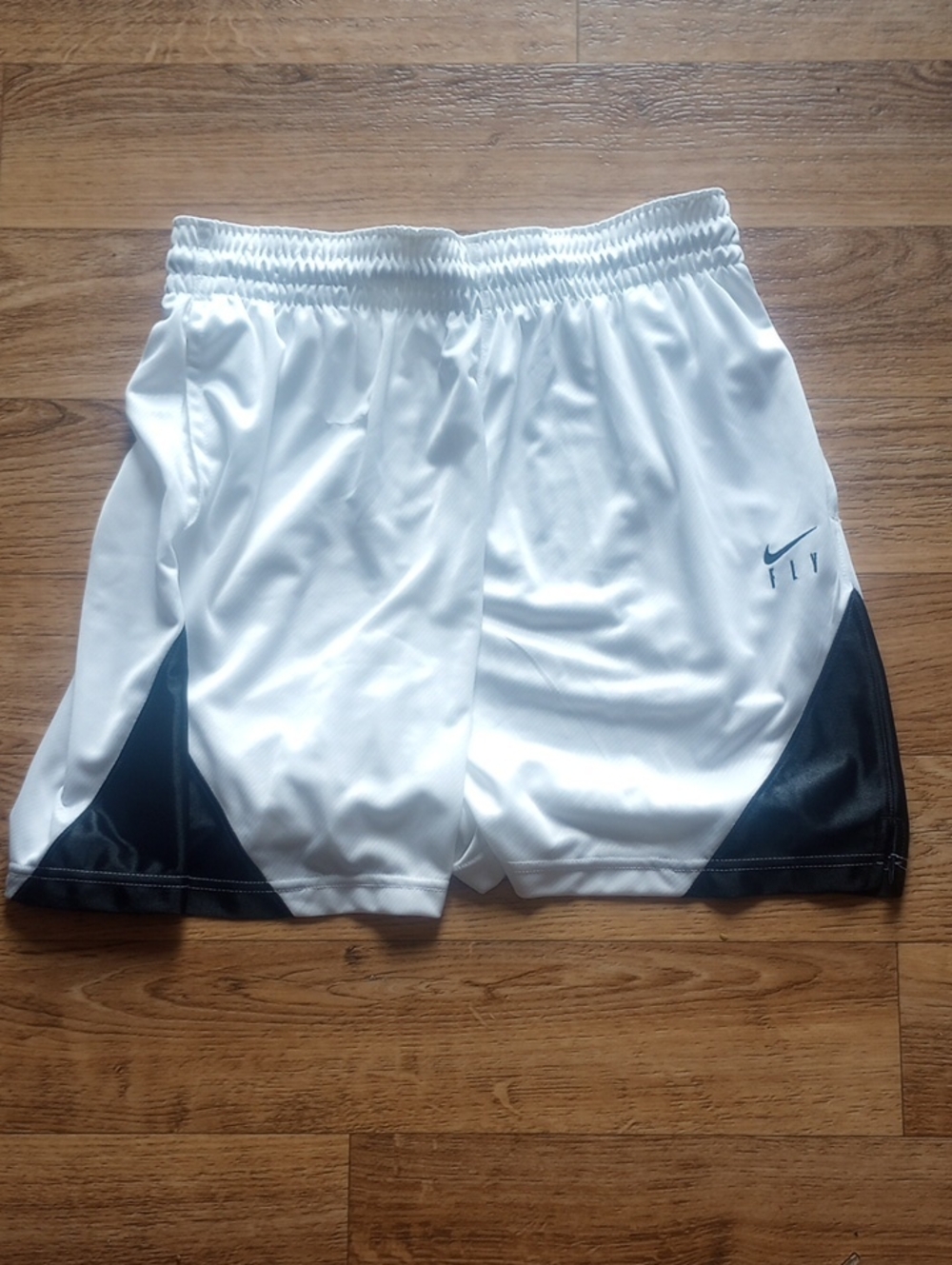 Nike Men’s White Athletic Shorts with Black Panels